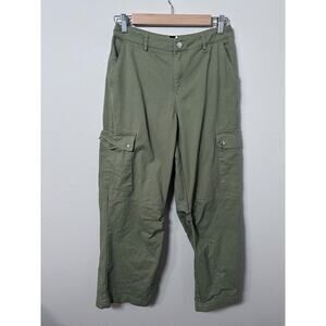 Princess Polly womens size 4 green cargo oversized wide leg pants y2k